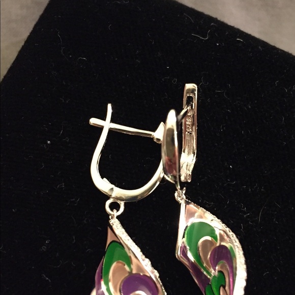 Sterling silver 925 dangling twist earrings. - Picture 5 of 7